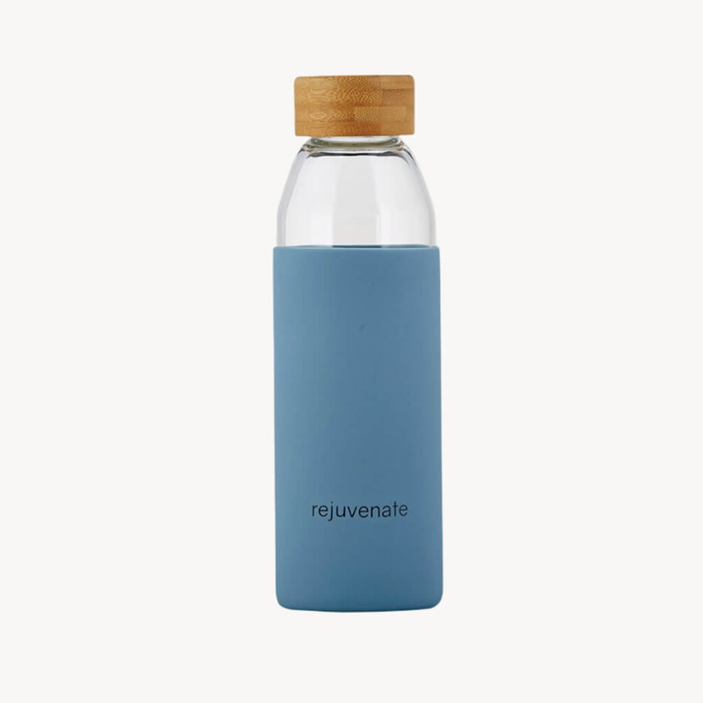 Glass Water Bottle with Bamboo Lid - Rejuvenate - Giftsmith