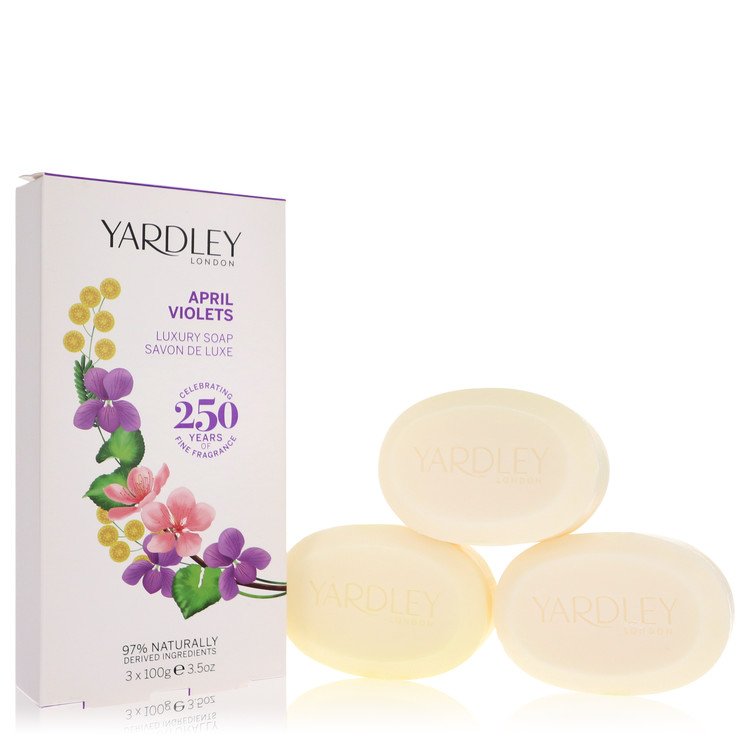 April Violets 3 x 3.5 oz Soap By Yardley London - Giftsmith