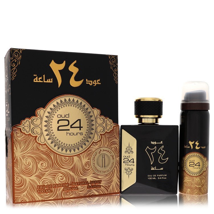 Ard Al Zaafaran Oud 24 Hours Eau De Parfum Spray + 1.7oz Perfumed Spray (Unisex) By Al Zaafaran - Giftsmith