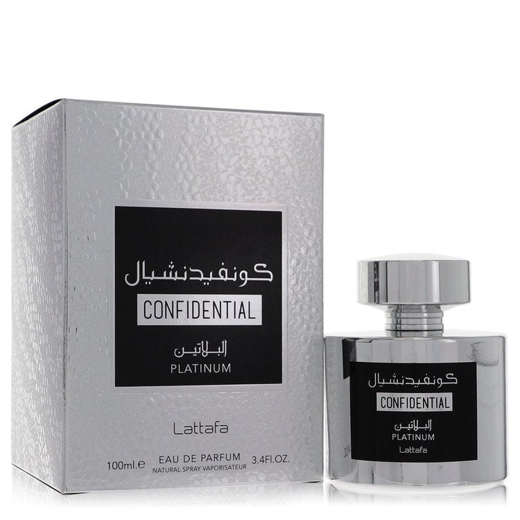 Lattafa Confidential Platinum Eau De Parfum Spray (Unisex) By Lattafa - Giftsmith