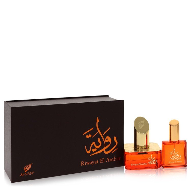 Riwayat El Ambar Eau De Parfum Spray + Free .67 oz Travel EDP Spray By Afnan - Giftsmith