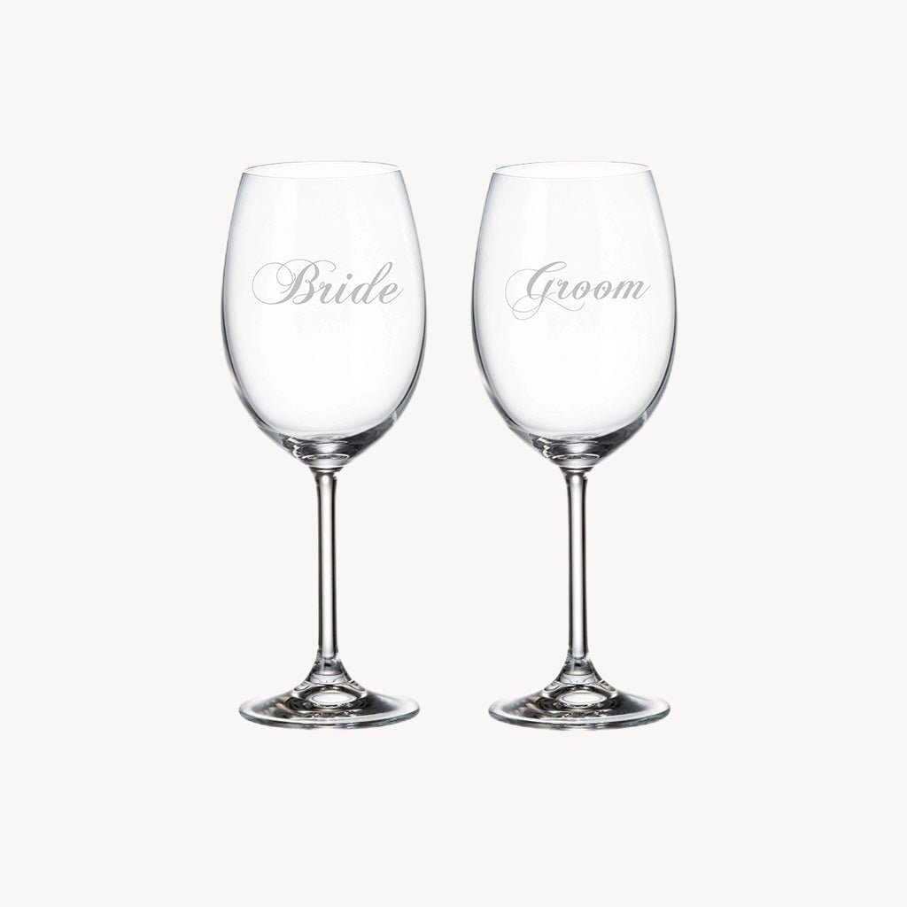 Bride and Groom Wine Glasses - Giftsmith