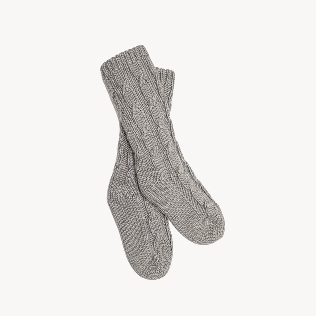 Cable Reading Socks Grey - Giftsmith