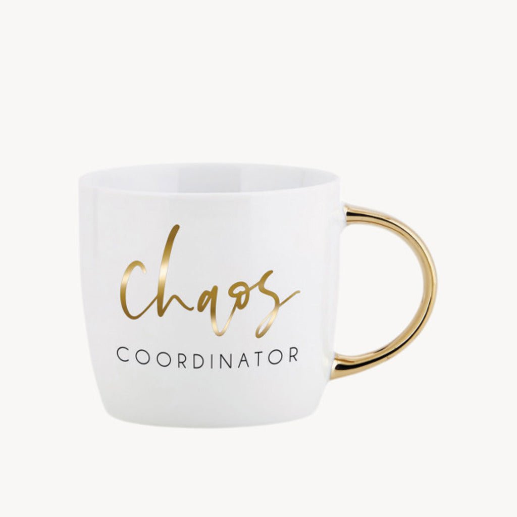 &quot;Chaos Coordinator&quot; Gold Handle Mug - Giftsmith