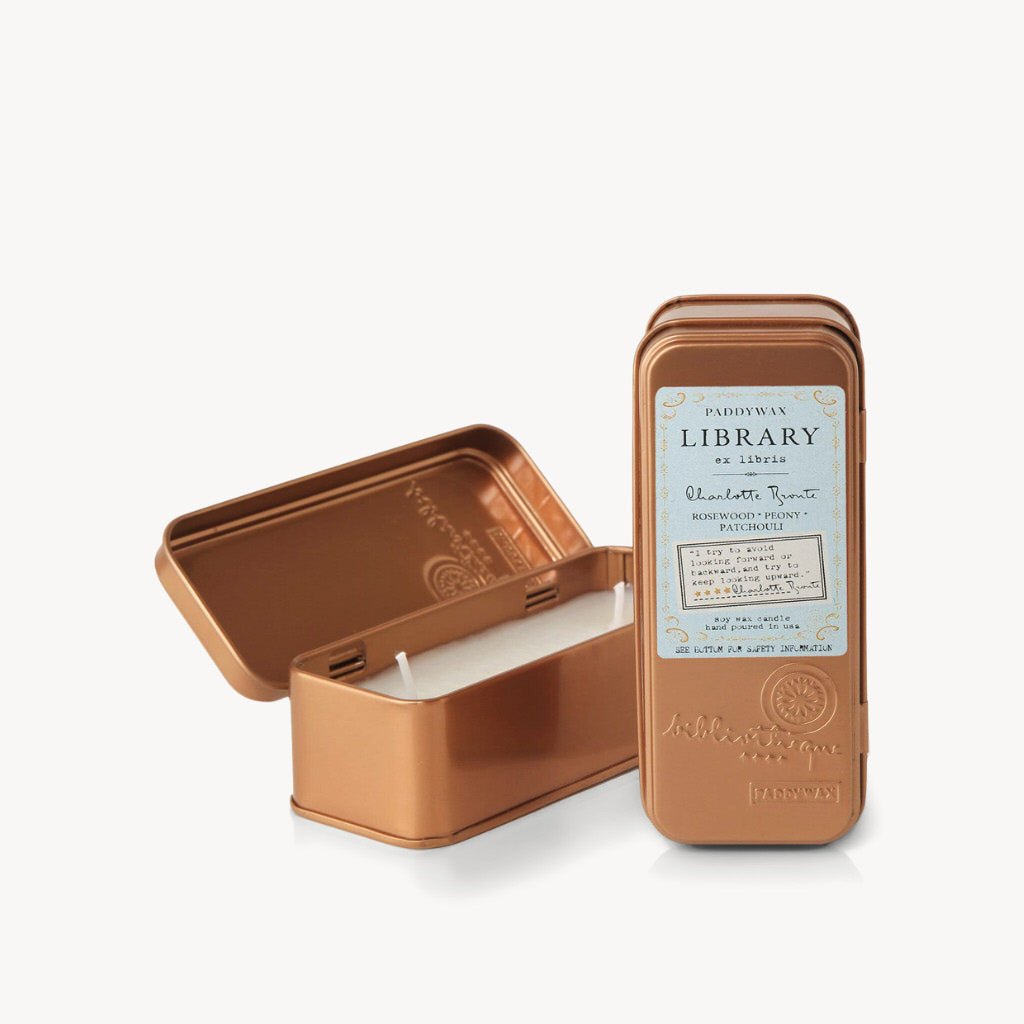 Charlotte Bronte Library Candle Tin - Giftsmith