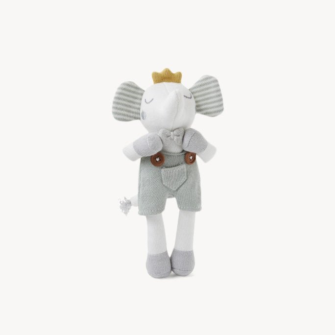 Elephant Prince Knit Toy 8" - Giftsmith