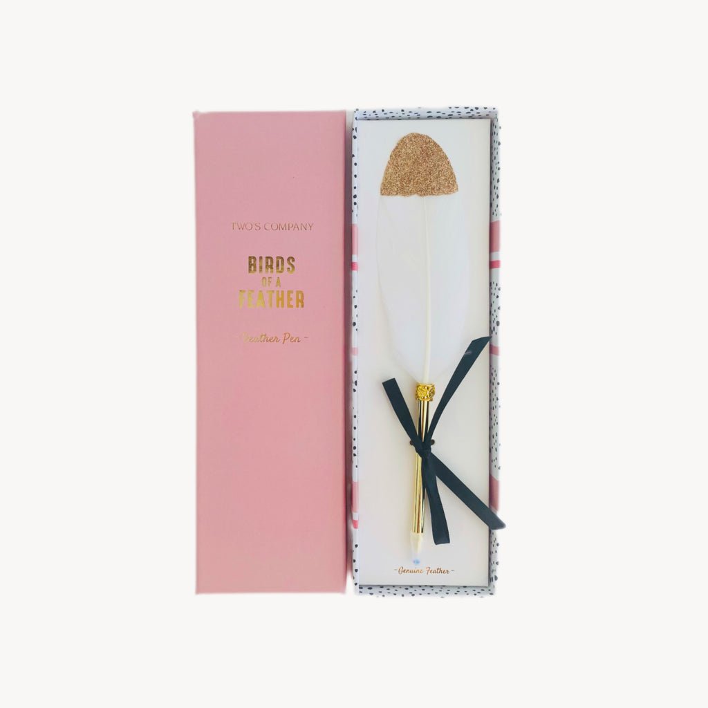 Feather Ballpoint Pen White/Gold - Giftsmith