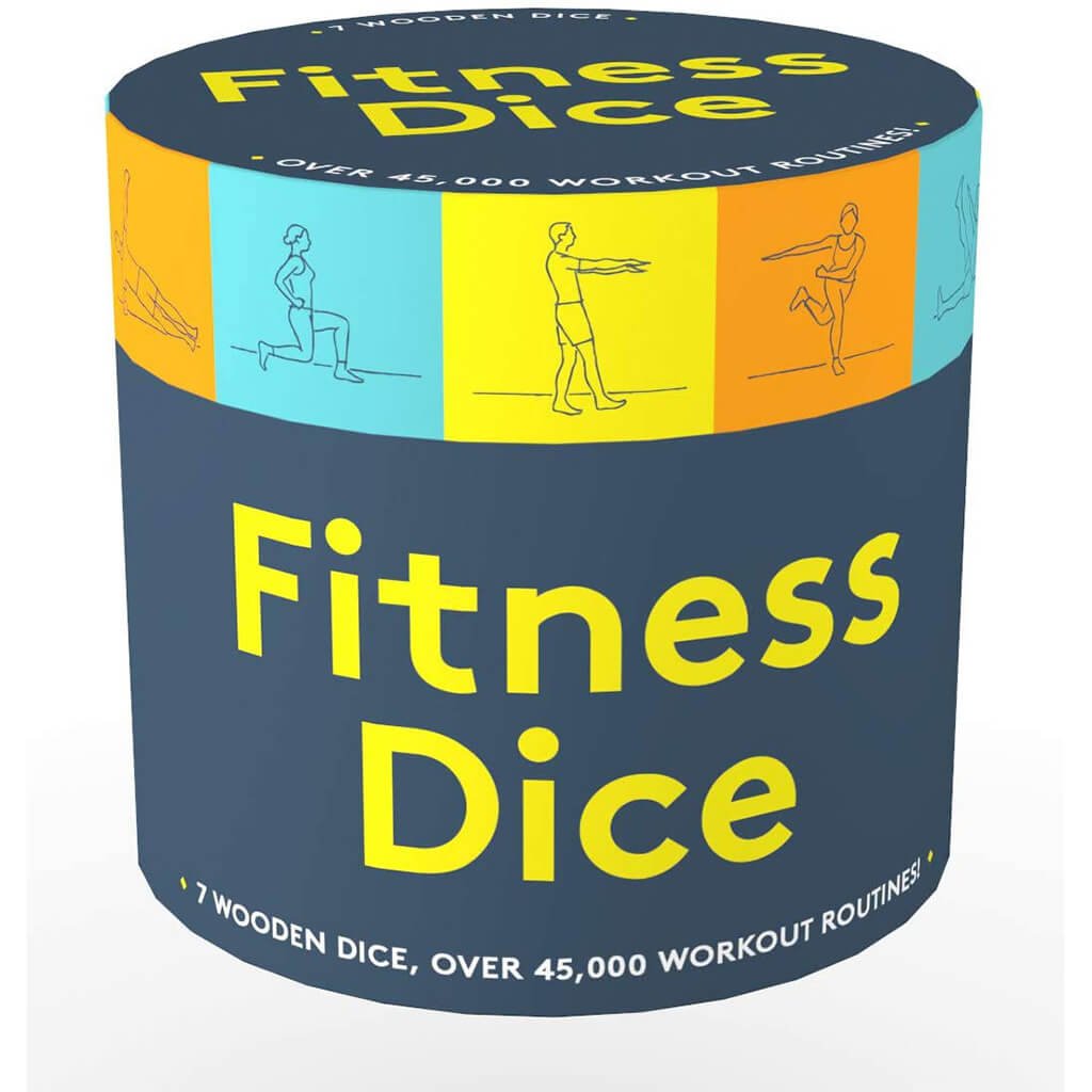 Fitness Dice 7 Wooden Dice, Over 45,000 Workout Routines - Giftsmith