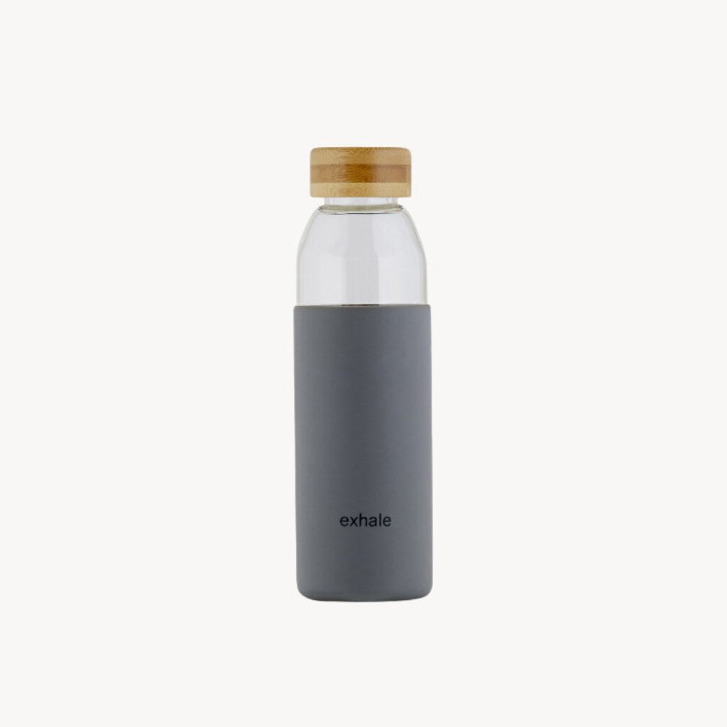 Glass Water Bottle Exhale - Giftsmith