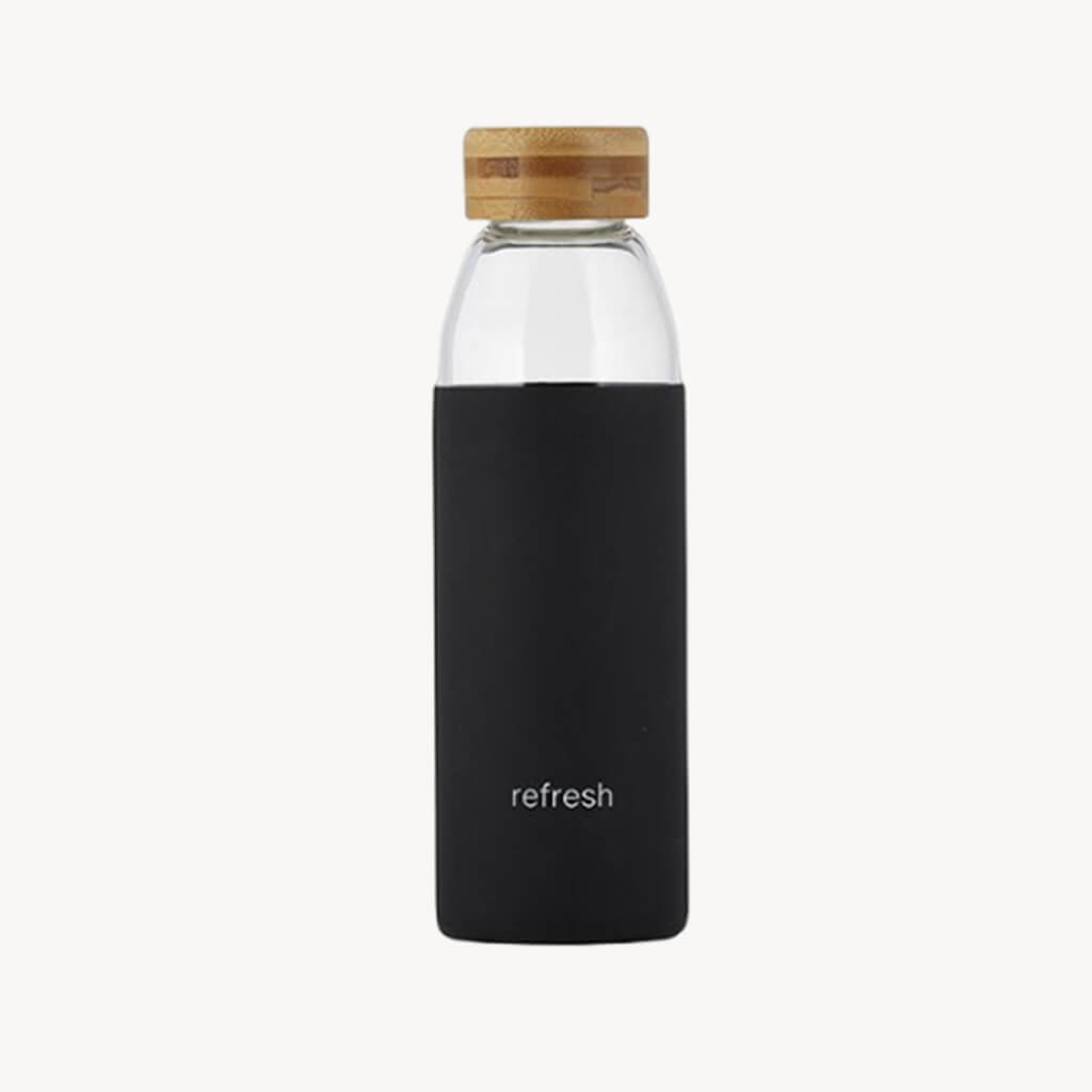 Glass Water Bottle with Bamboo Lid - Refresh - Giftsmith