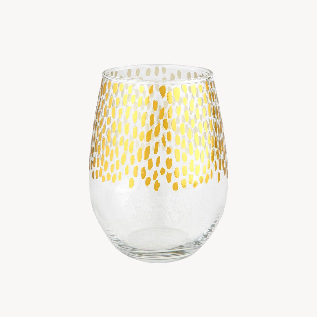 Gold and Clear Stemless Glass - Giftsmith