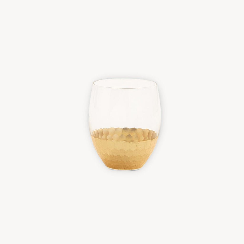 Gold Faceted Stemless Glass - Giftsmith