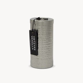 Hammered Silver Patina Pillar Candle Vanilla Vetiver - Giftsmith