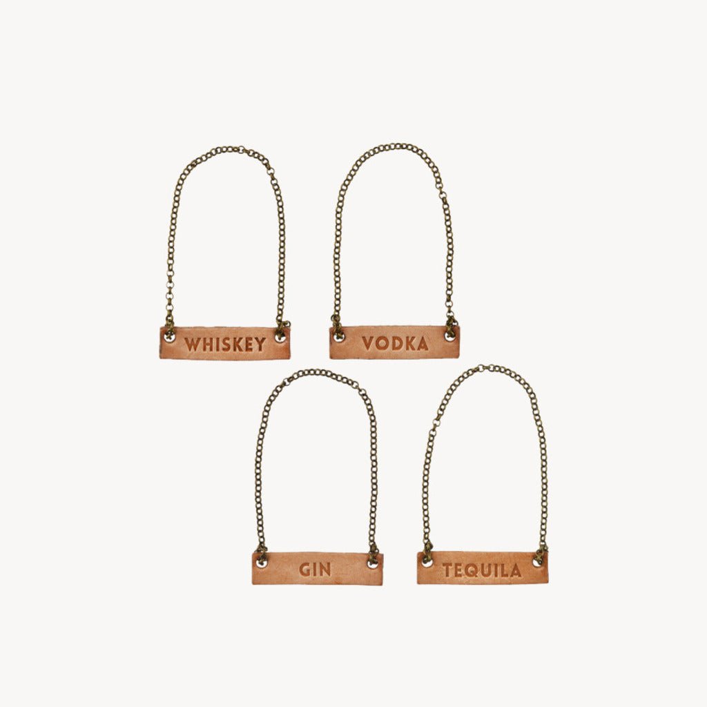 Leather Decanter Tag Set - Giftsmith