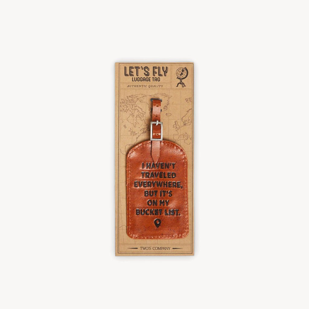 Leather Luggage Tag Bucket List - Giftsmith