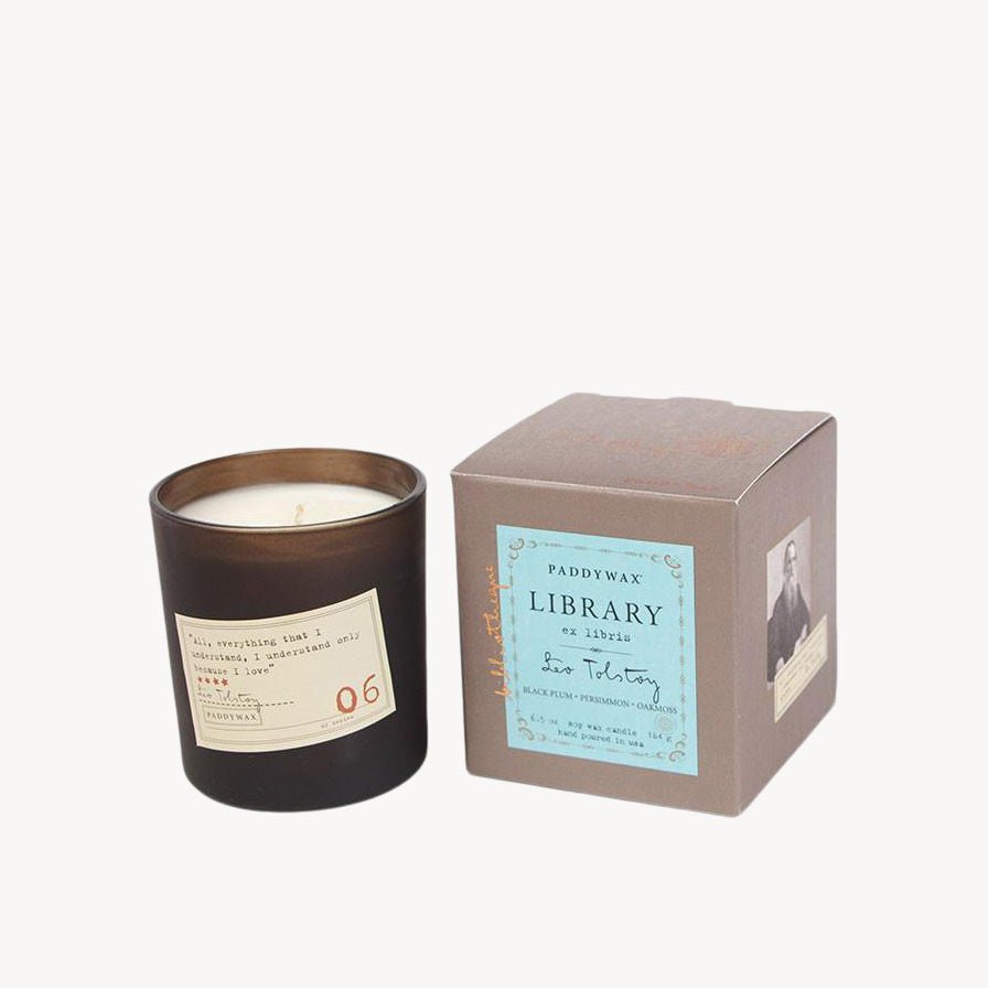 Leo Tolstoy Library Candle Boxed - Giftsmith