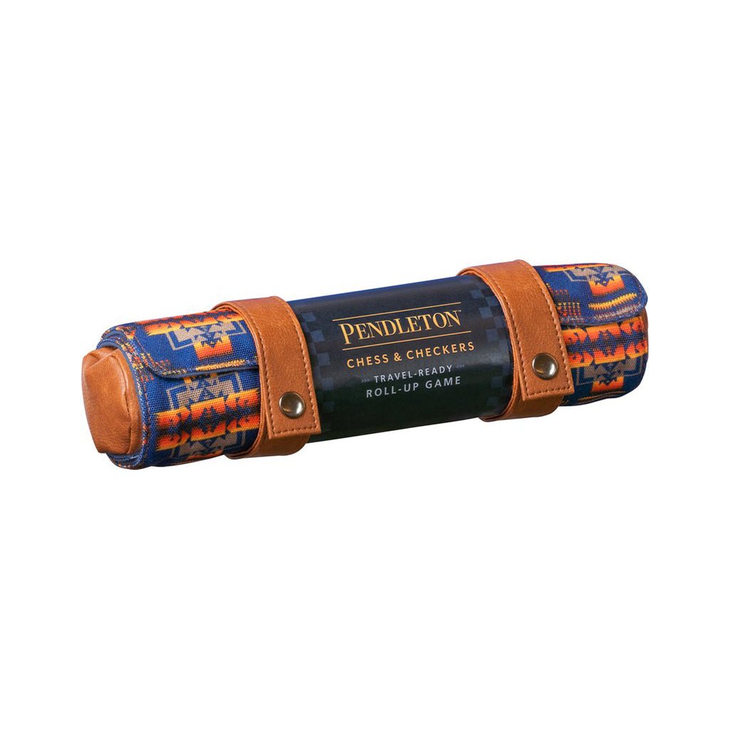 Pendleton Chess & Checkers Set Travel-Ready Roll-Up Game - Giftsmith
