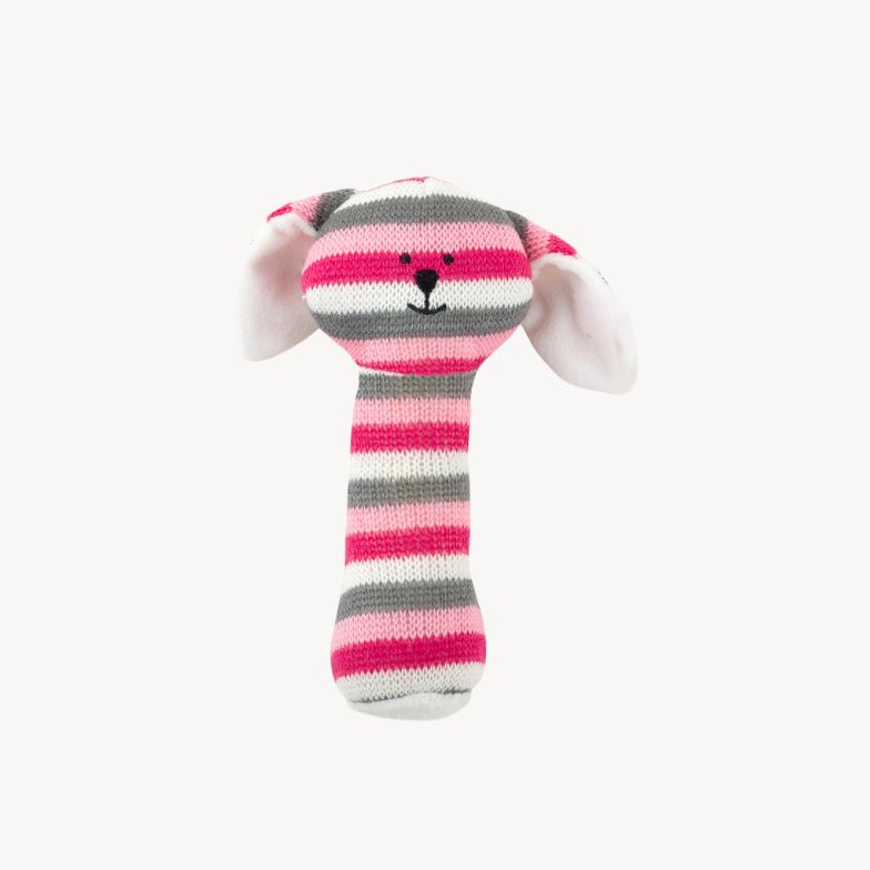 Pink Bunny Knit Rattle - Giftsmith
