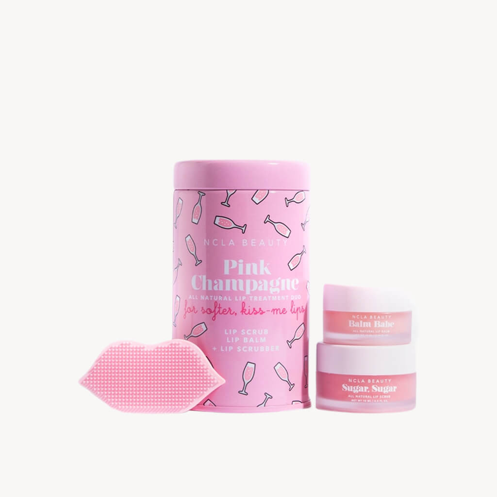 Pink Champagne Lip Care Set + Lip Scrubber - Giftsmith