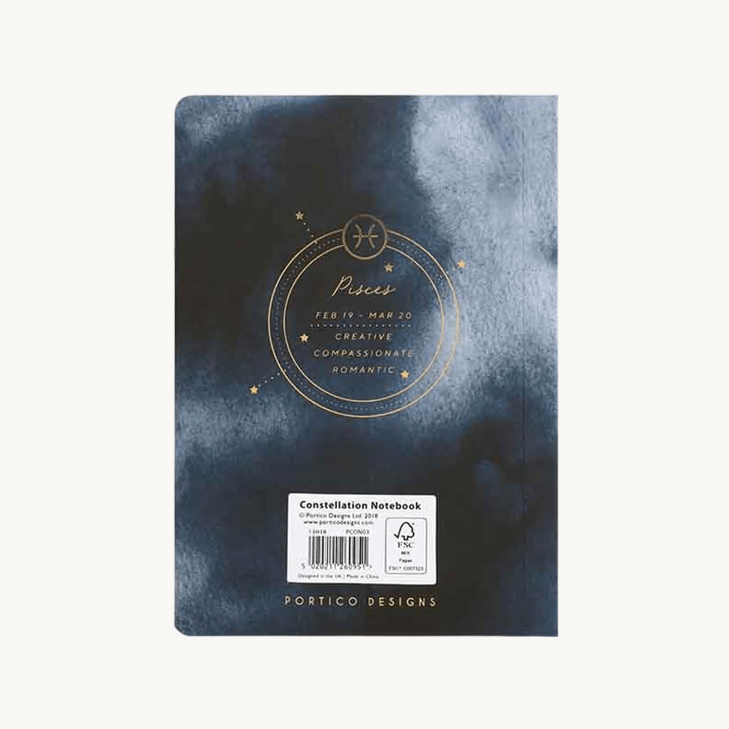 Portico Designs Constellations Softcover Lined Pocket Journal Notebook | Pisces - Giftsmith