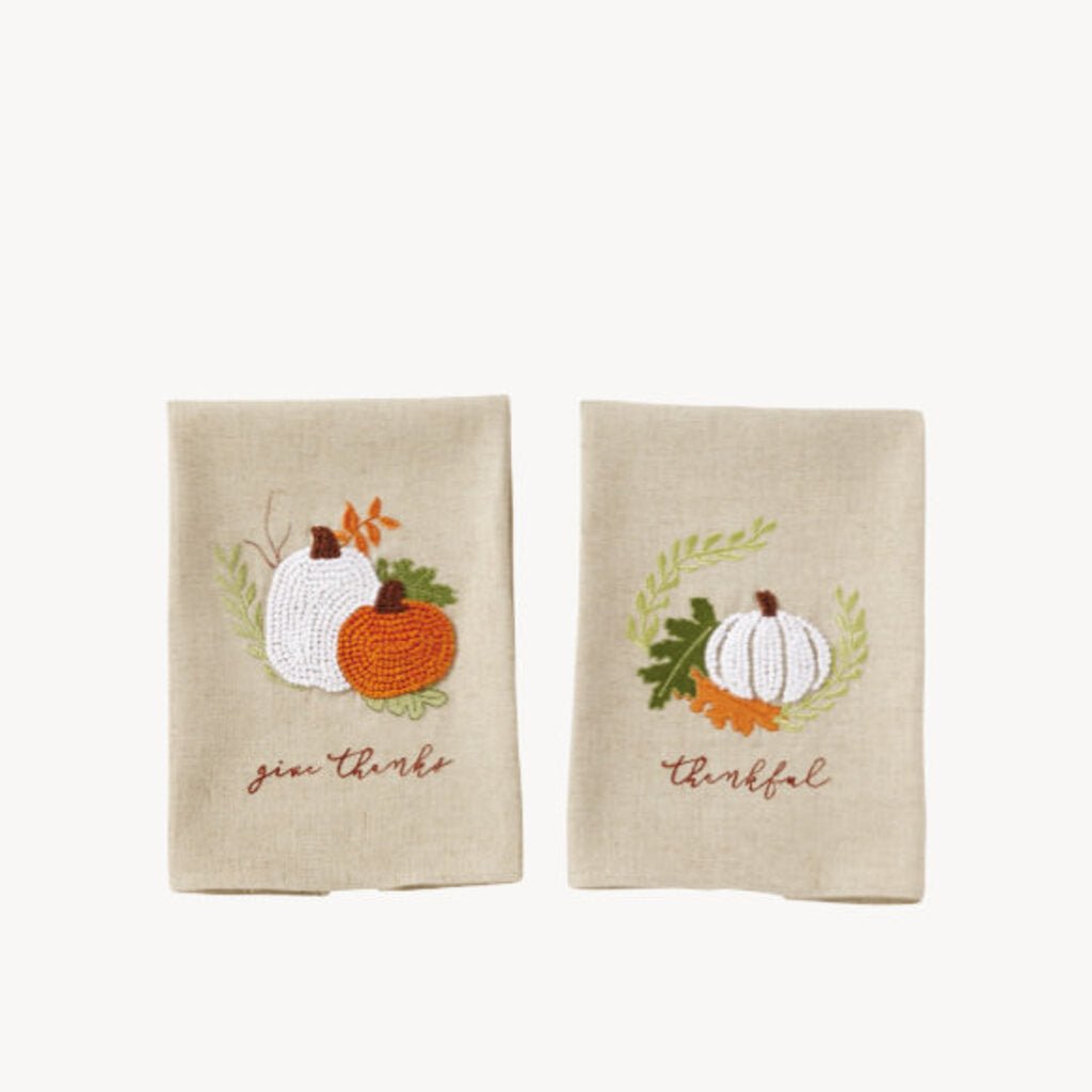 Pumpkin French Knot Towel Set - Giftsmith