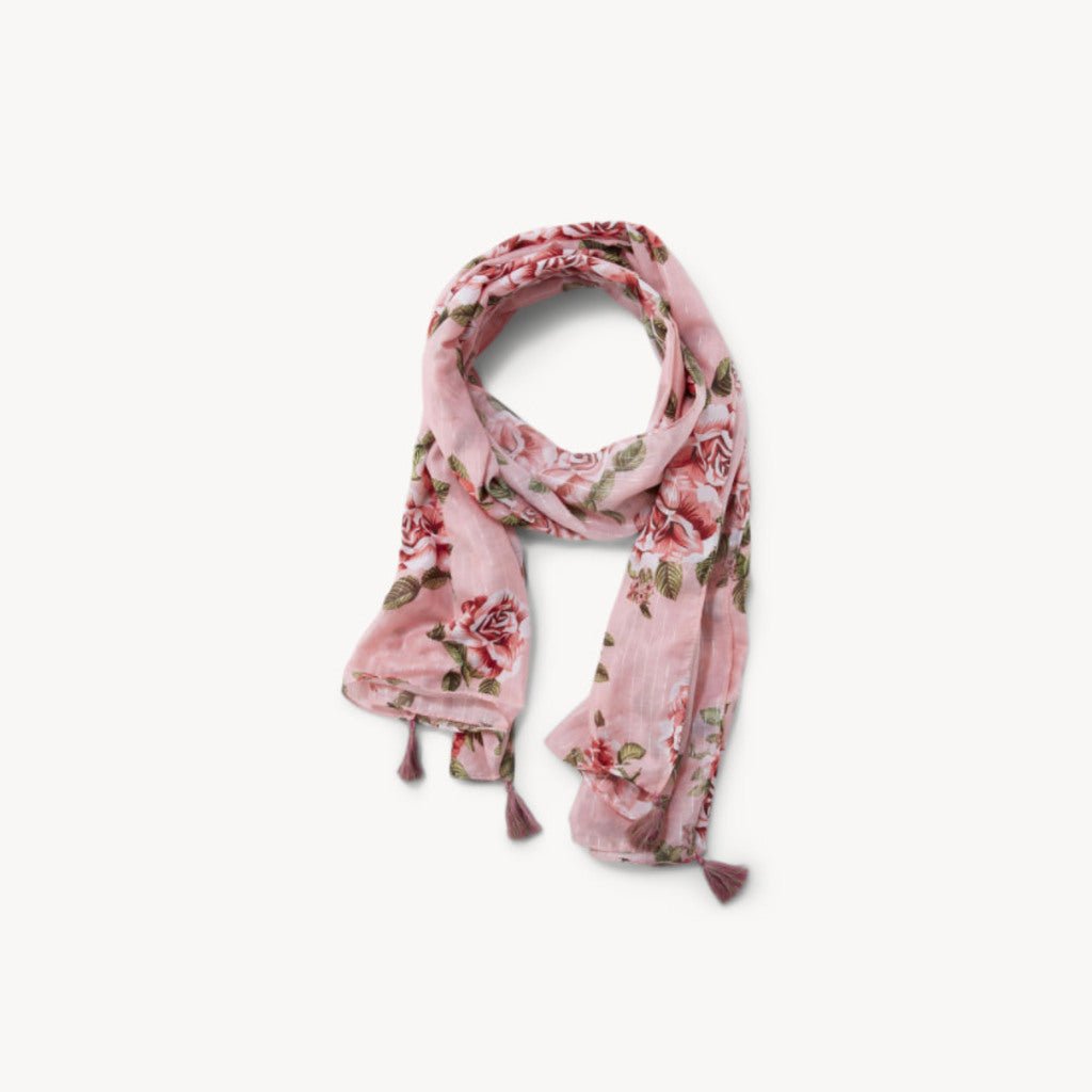 Rose Patterned Scarf Pink - Giftsmith