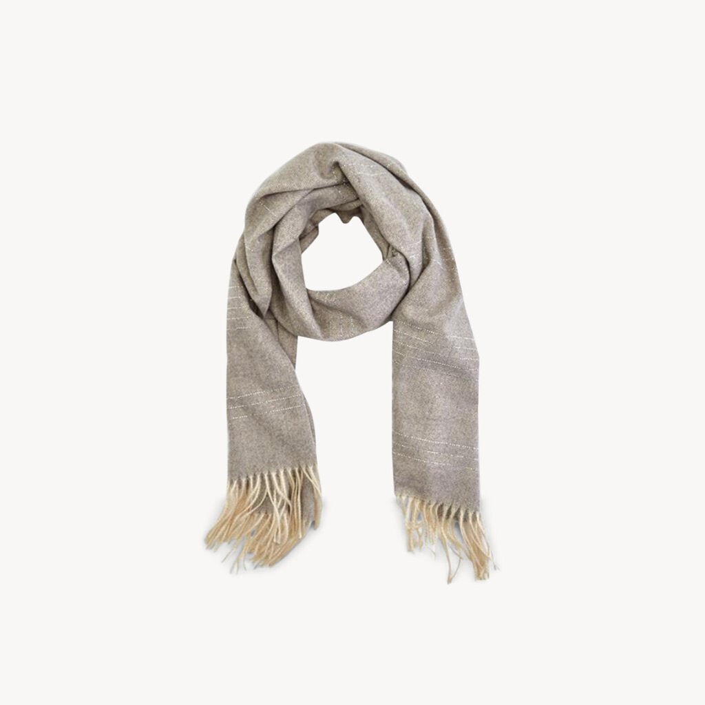 Scarf with Crystal Embellished Detail Light Grey - Giftsmith