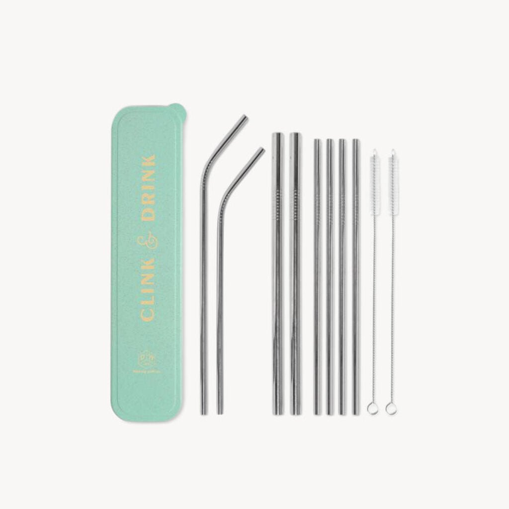 Stainless Steel Straw Set Clink and Drink - Giftsmith