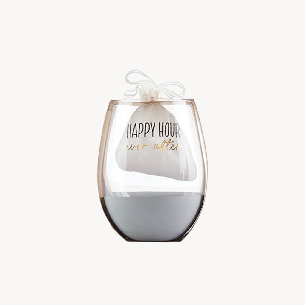Stemless Wine Glass and Chiller Set - Happy Hour Ever After - Giftsmith