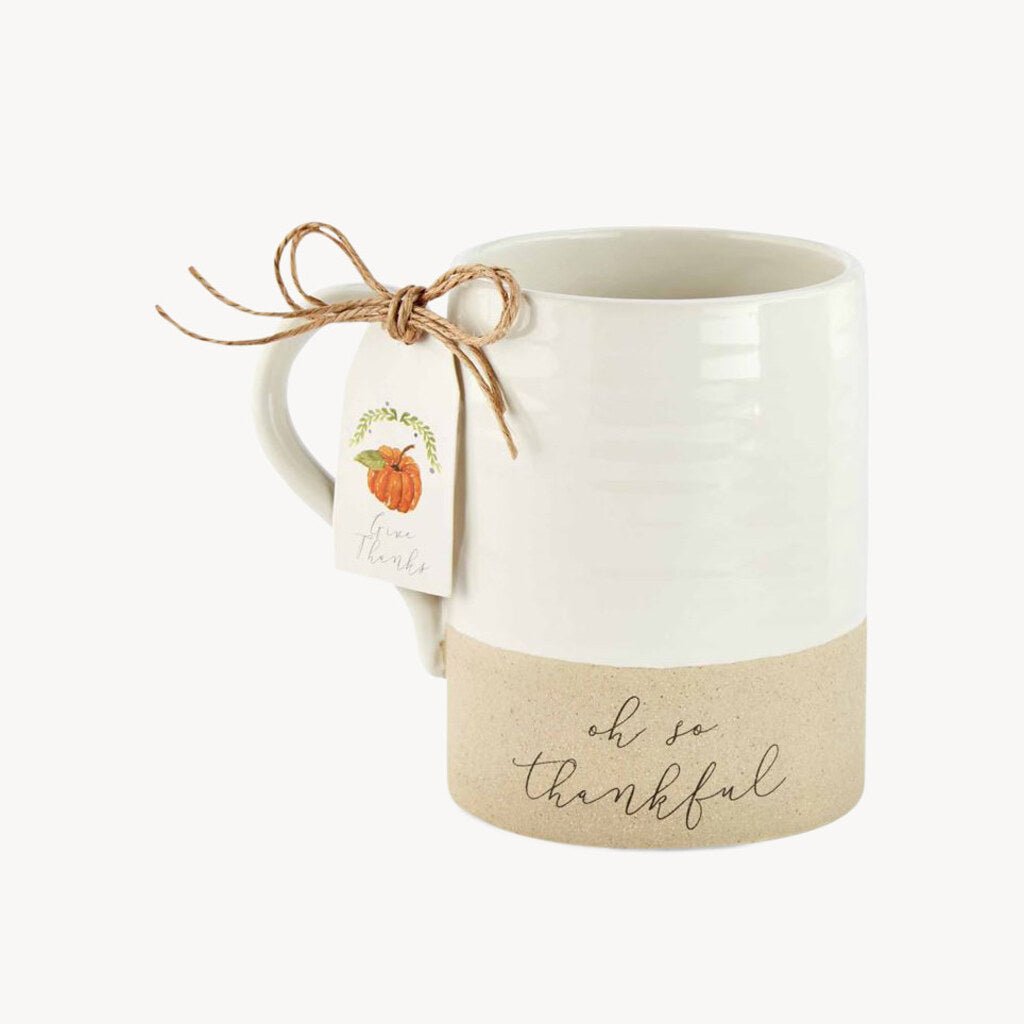 Stoneware Thankful Mugs "Oh So Thankful" - Giftsmith
