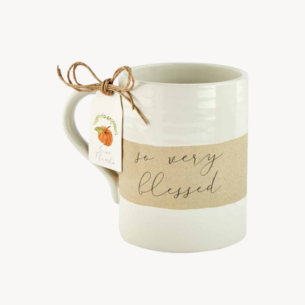 Stoneware Thankful Mugs "So Very Blessed" - Giftsmith